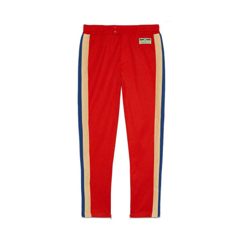 GUCCI/古馳 古琦女裝   時(shí)尚百搭 經(jīng)典logo徽標(biāo) 男士綠色條紋裝飾運(yùn)動(dòng)休閑褲 625306 XJCNI 3129