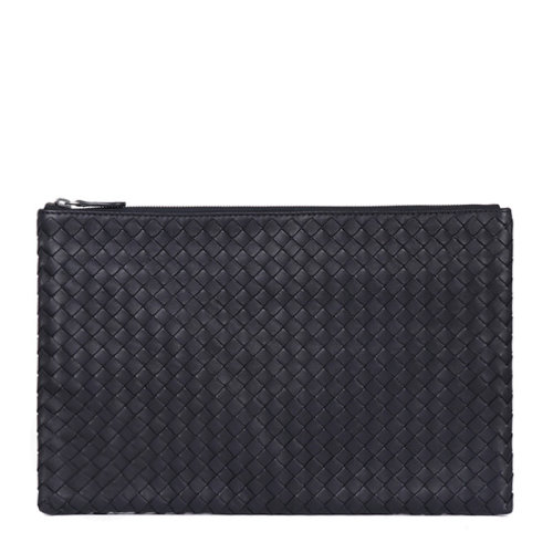 Bottega Veneta/葆蝶家   女士純色羊皮編織拉鏈開合錢包手拿包女包多色可選 355261-V001O