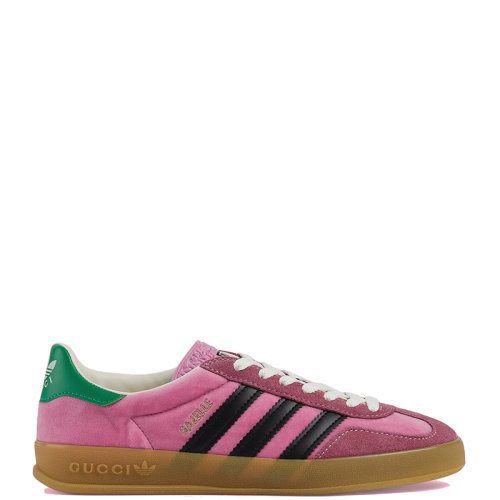  GUCCI/古馳 22年秋冬新款 adidas聯(lián)名系列 女士粉色天鵝絨配可持續(xù)材料Demetra運(yùn)動(dòng)鞋帆布鞋7078649STU05960