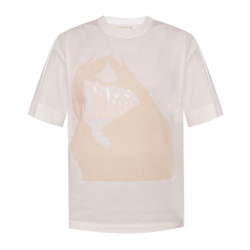 Chloe克洛伊  女裝 服飾 圓領(lǐng)棉質(zhì)經(jīng)典logo款 女士短袖T恤