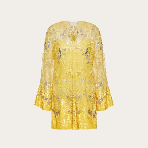  VALENTINO華倫天奴 22年秋冬 女士 連衣裙 ROBE BRODéE EN TULLE ILLUSIONE 1B3VA0441EDAGF