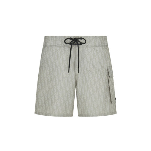 DIOR/迪奧 22年秋冬新款 CD 1947系列 男士灰色滌綸科技帆布老花泳裝短褲293B103CB041_C800