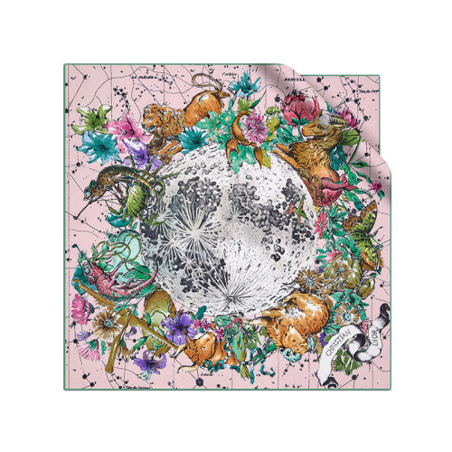 DIOR/迪奧 22年春夏新款 女士多色桑蠶絲斜紋面料Zodiac印花方巾絲巾15ZOD055I607_C412