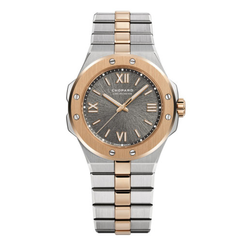  Chopard/蕭邦 蕭邦A(yù)LPINE EAGLE系列精鋼和玫瑰金自動(dòng)機(jī)械灰色表盤男女同款腕表36毫米298601-6001