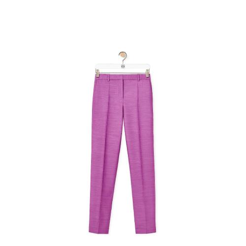  LOEWE羅意威 22年秋冬 女士 休閑褲 Tailored trousers in wool and silk S540Y04XB4-7490