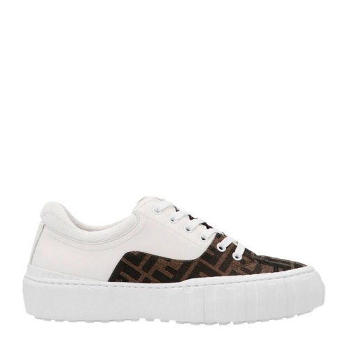 FENDI/芬迪 女士 鞋靴  白色低幫雙F印花系帶板鞋運(yùn)動(dòng)鞋 女士休閑運(yùn)動(dòng)鞋