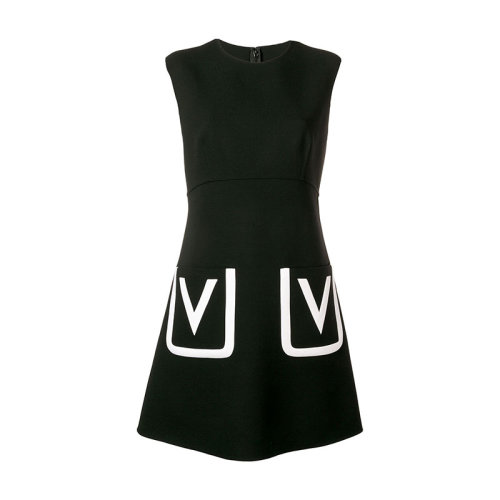 Valentino/華倫天奴  女裝 時尚百搭 女士黑色羊毛連衣裙 RB3VAKS14EJ 0NA