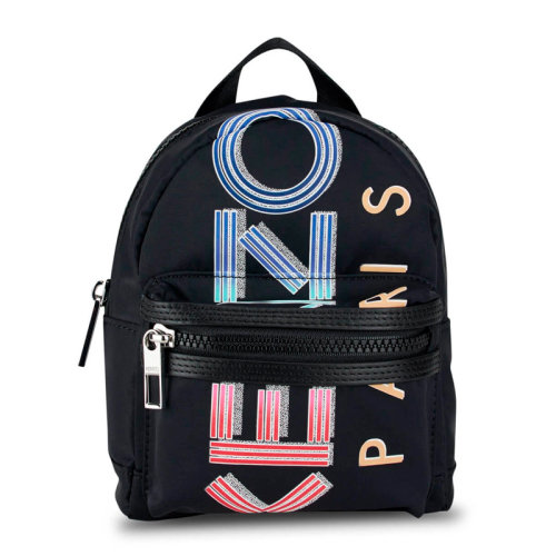 KENZO/高田賢三 男女同款中性黑色尼龍迷你徽標背包雙肩包 FA55SF215F26-99