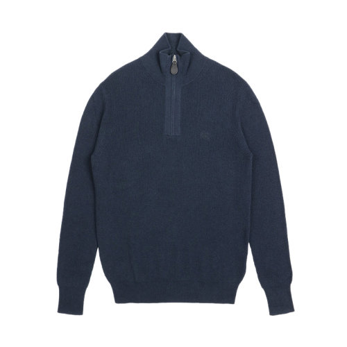 BURBERRY/博柏利 男士深藍色山羊絨混紡棉質(zhì)拉鏈針織衫 3943654