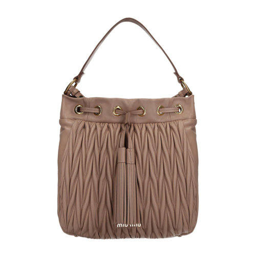 Miu Miu/繆繆  女士小羊皮手提包單肩包肩背包斜挎包抽繩包水桶包 多色可選