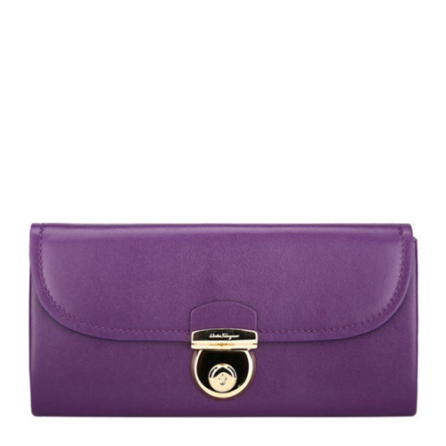 Salvatore Ferragamo/菲拉格慕 女士紫色牛皮錢包錢夾