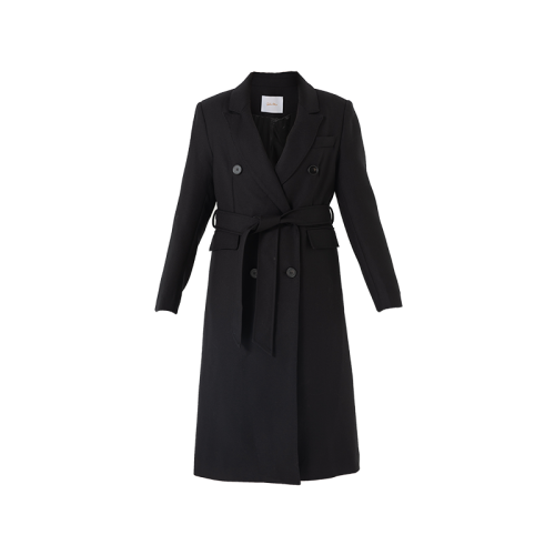 GeleiStory/GeleiStory2022秋冬新款過膝長款風(fēng)衣女時尚流行收腰顯瘦氣質(zhì)雙排扣羊毛西服面料大衣女士外套＞女士大衣