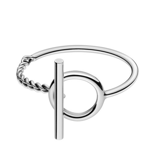 HERMES/愛(ài)馬仕 經(jīng)典Croisette系列 中號(hào)925純銀船錨扣手鐲H104590B