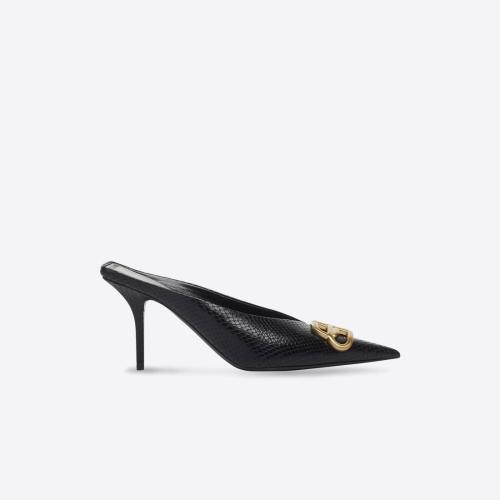  BALENCIAGA巴黎世家 22年春夏 女士 高跟鞋 Womens Square Knife Bb 80mm Mule  in Black 6599