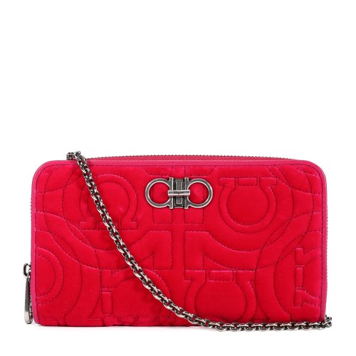 Salvatore Ferragamo/菲拉格慕 玫紅色 女士鏈條手拿包 695652-22D332-026