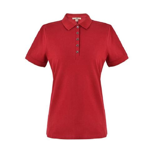  BURBERRY/博柏利 女士紅色棉質(zhì)短袖polo衫 45576941 PLFSX