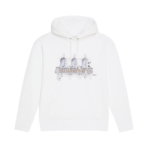 Givenchy/紀梵希 22年秋冬新款 迪士尼聯(lián)名系列 女士白色純棉飾Disney圖案印花連帽衛(wèi)衣BWJ01C3ZAQ-100