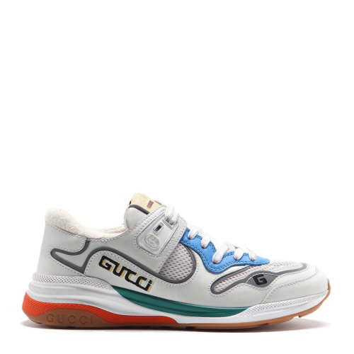 GUCCI/古馳女士白色小牛皮徽標(biāo)系帶厚底運(yùn)動(dòng)鞋休閑鞋跑步鞋女鞋 592348-02JM0-9089