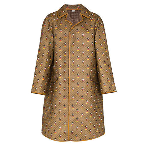  GUCCI/古馳 古琦男裝 男士棕色米老鼠兩面穿秋冬大衣 603479Z8AH0