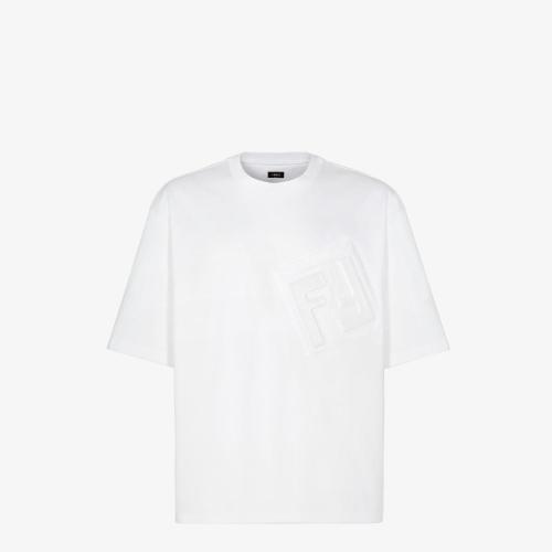  FENDI芬迪 22年秋冬 男士 短袖T恤 白色針織T恤 FY1154AL1SF0QG1