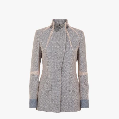  FENDI芬迪 22年秋冬 女士 夾克 拼色羊毛休閑西裝 FJ7332AM37F1J79