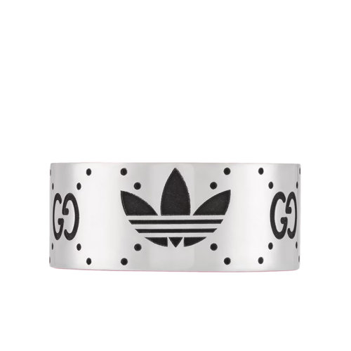 GUCCI/古馳 22新款阿迪達斯聯名款 男女同款925純銀互扣式雙G三葉草徽標雕刻戒指702766J84000728