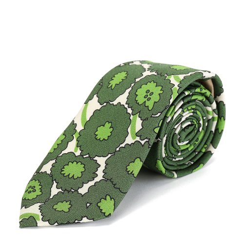 BURBERRY/博柏利 桑蠶絲綠色印花男士領(lǐng)帶手系男士配飾80003751