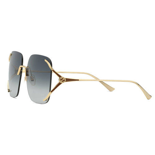 GUCCI/古馳 女士灰色方形金屬太陽鏡 610393I33308017