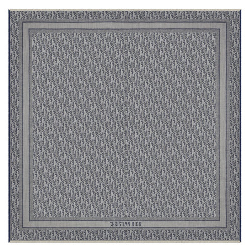 DIOR/迪奧新款 女士牛仔藍色混紡面料老花圖案圍巾披肩15DOB140I162_C525