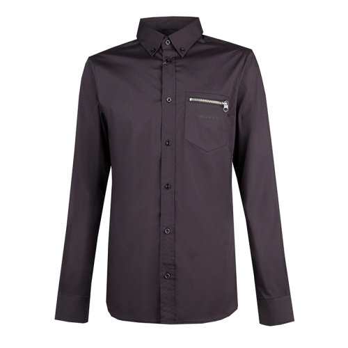 VERSACE/范思哲 男裝 服飾 黑色棉翻領(lǐng)襯衣 男士長袖襯衫 B1GEA606-24363