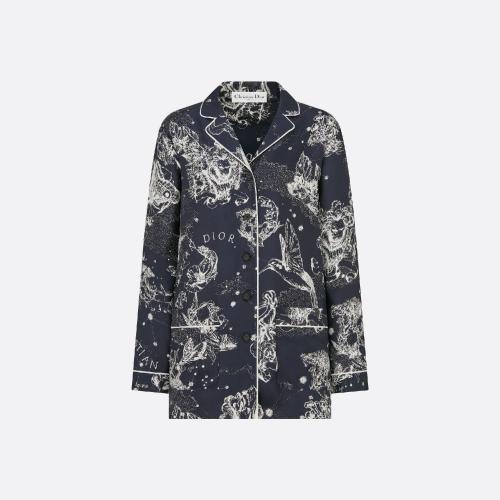  DIOR迪奧 22年秋冬 女士 長袖襯衫 Chemise Dior Chez Moi 221V33A6829_X5897