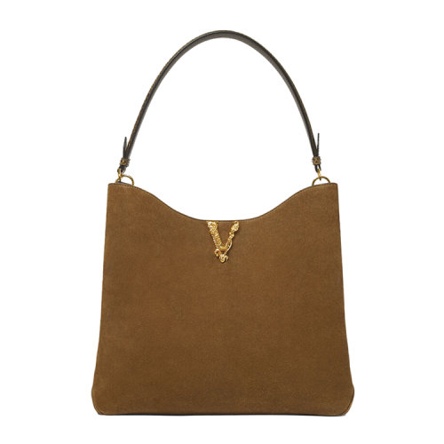 VERSACE/范思哲 VIRTUS大號麂皮休閑包 手提包 牛皮革 1000704-1A00833