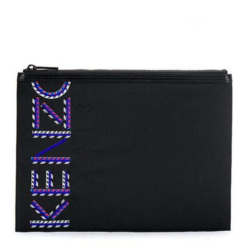 KENZO/高田賢三  男士黑色時(shí)尚LOGO標(biāo)識(shí)手拿包錢(qián)包男包 F965PM202F26-99