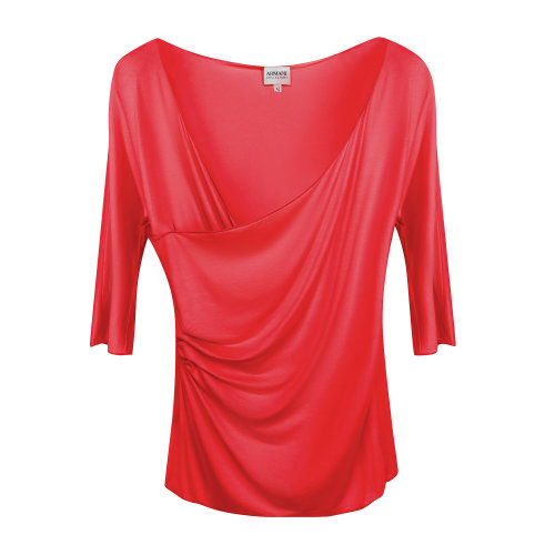 ARMANI COLLEZIONI/阿瑪尼卡爾茲 粉色女士短袖T恤