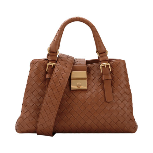 Bottega Veneta/葆蝶家 女士灰木色皮質(zhì)手提包576337VQ13C2650