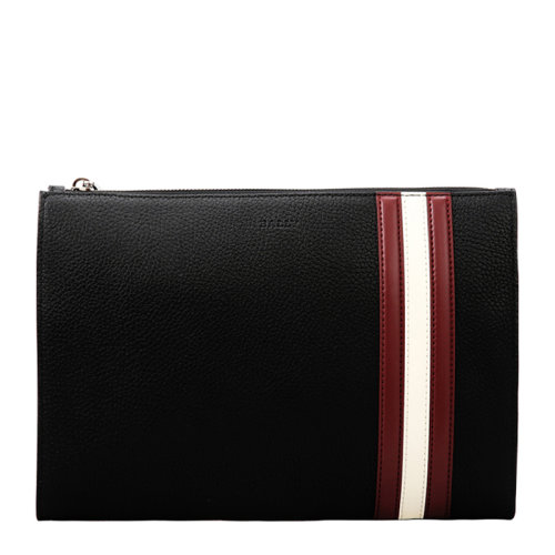 BALLY/巴利  經(jīng)典logo款男士黑色皮革折疊錢包 6226563