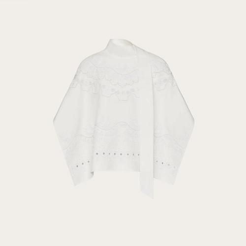  VALENTINO華倫天奴 22年秋冬 女士 斗篷 CAPE COURTE EN LIGHT DOUBLE SPLITTABLE GABARDINE B