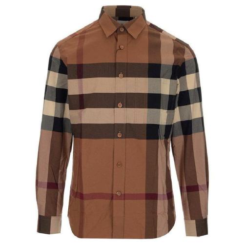  BURBERRY/博柏利 格紋彈力棉質府綢男士襯衫 80376401 PLFSX