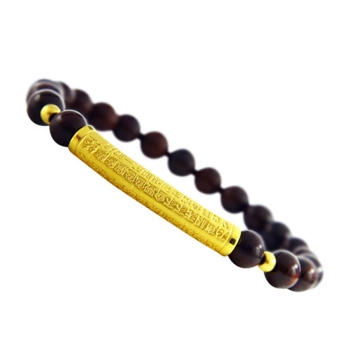 GJY/古金玥  心經(jīng)  3D硬金999黃金小葉紫檀 心經(jīng)佛系轉(zhuǎn)運珠手鏈