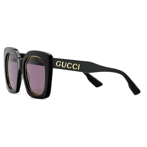 GUCCI/古馳 22年春夏新款 女士純紫色鏡片光澤感深灰色醋纖鏡框超大造型方形太陽眼鏡墨鏡?691318J07401250