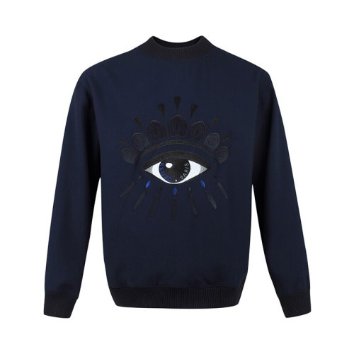 KENZO/高田賢三  凱卓男裝 眼睛圖案 男士深藍色棉質(zhì)時尚圓領(lǐng)秋冬衛(wèi)衣 F855SW6041RN.76