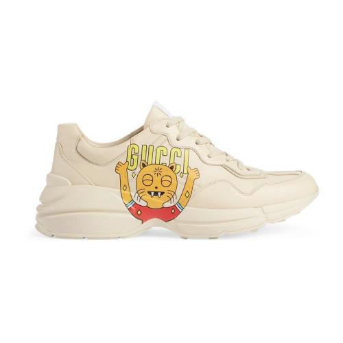  GUCCI古馳 22年秋冬 男士 Rhyton系列男士小貓印花運動鞋 699293 DRW00 9522