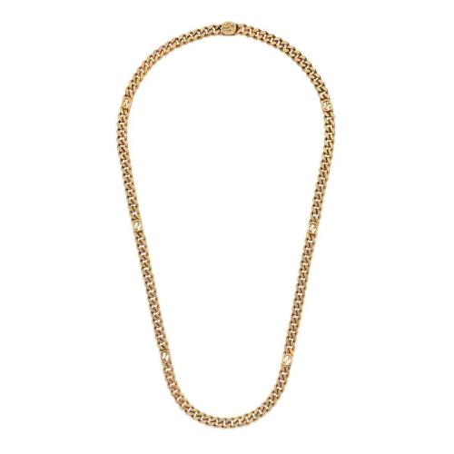  GUCCI古馳 22年秋冬 女士 互扣式雙G長款項鏈 702274 I4600 8005