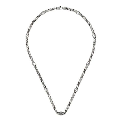  GUCCI古馳 22年秋冬 男士 互扣式雙G細(xì)版項(xiàng)鏈 678661 J8410 8191 預(yù)定商品2-6周發(fā)貨