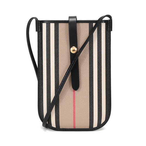 BURBERRY/博柏利 女士米色帆布經(jīng)典格紋手機(jī)包 8026002
