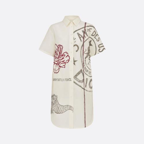  DIOR迪奧 22年秋冬 女士 連衣裙 長款襯衫 247B37A3126_X0815