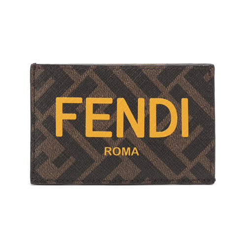 FENDI/芬迪 【22春夏新款】 男士涂層面料配皮卡包卡夾LOGO圖案 7M0328 AJJ8