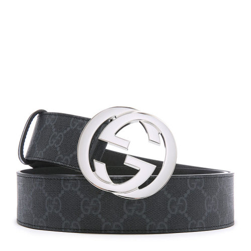 GUCCI/古馳   男款 古馳互扣式雙G帶扣高級(jí)人造帆布腰帶