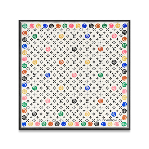 Louis Vuitton/路易威登 22年秋冬新款 LV MATCH 70系列 女士多色桑蠶絲老花圖案絲巾方巾M77750