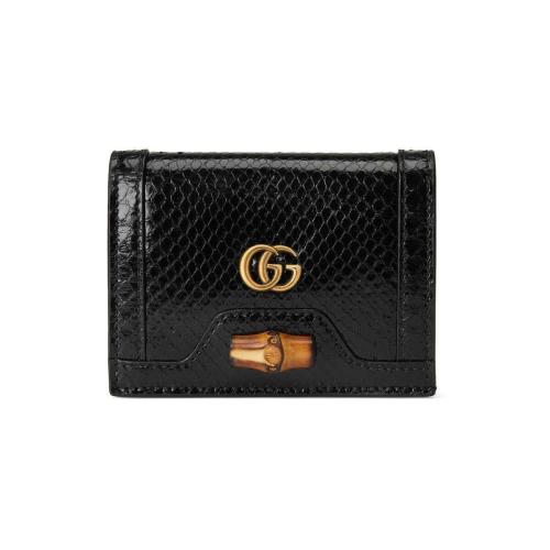  GUCCI古馳 22年秋冬 女士 Gucci Diana系列蟒蛇皮竹節(jié)卡包 658244 LJMST 1000